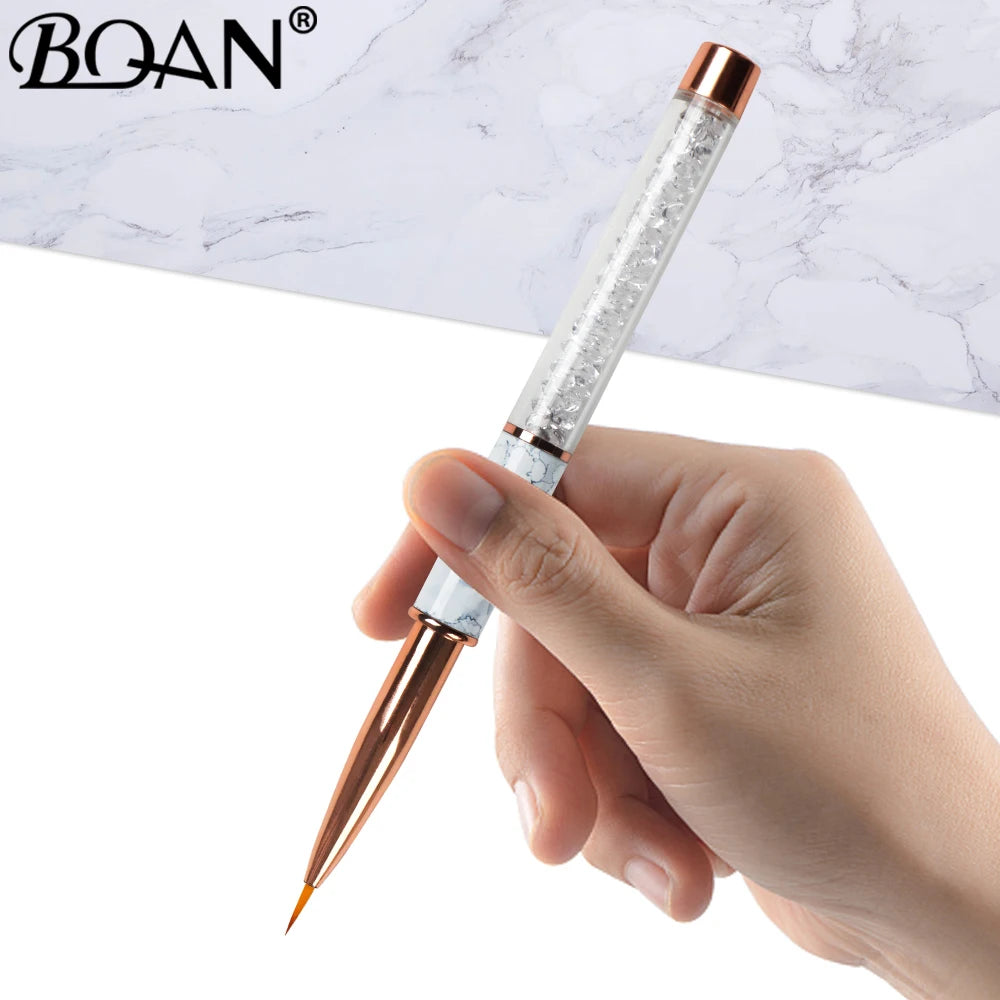 Nail Art Marbled Rose Gold Nail Brush – Professional Acrylic & UV Gel Nail Art Painting Pen