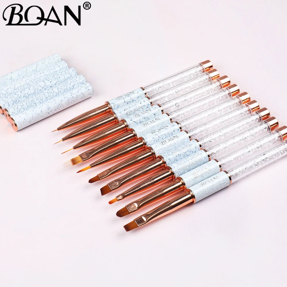 Nail Art Marbled Rose Gold Nail Brush – Professional Acrylic & UV Gel Nail Art Painting Pen