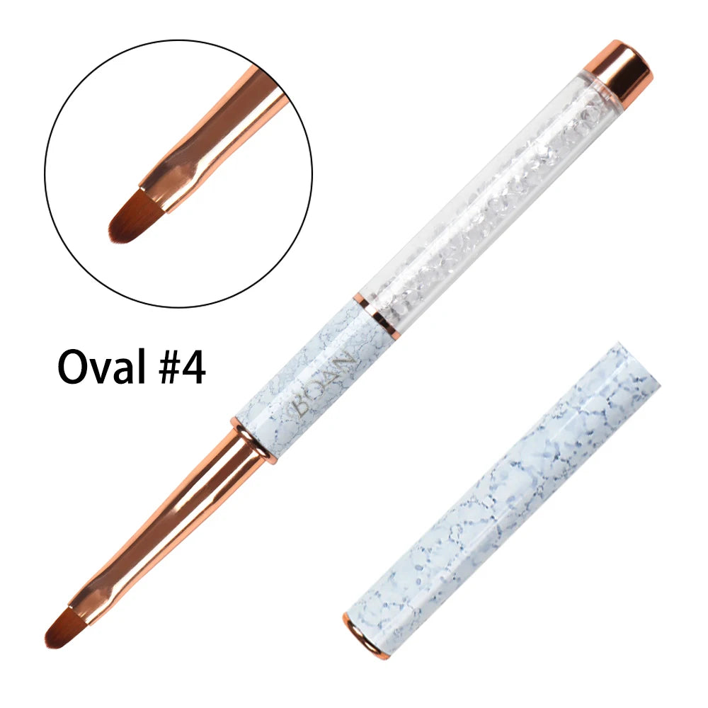 Nail Art Marbled Rose Gold Nail Brush – Professional Acrylic & UV Gel Nail Art Painting Pen