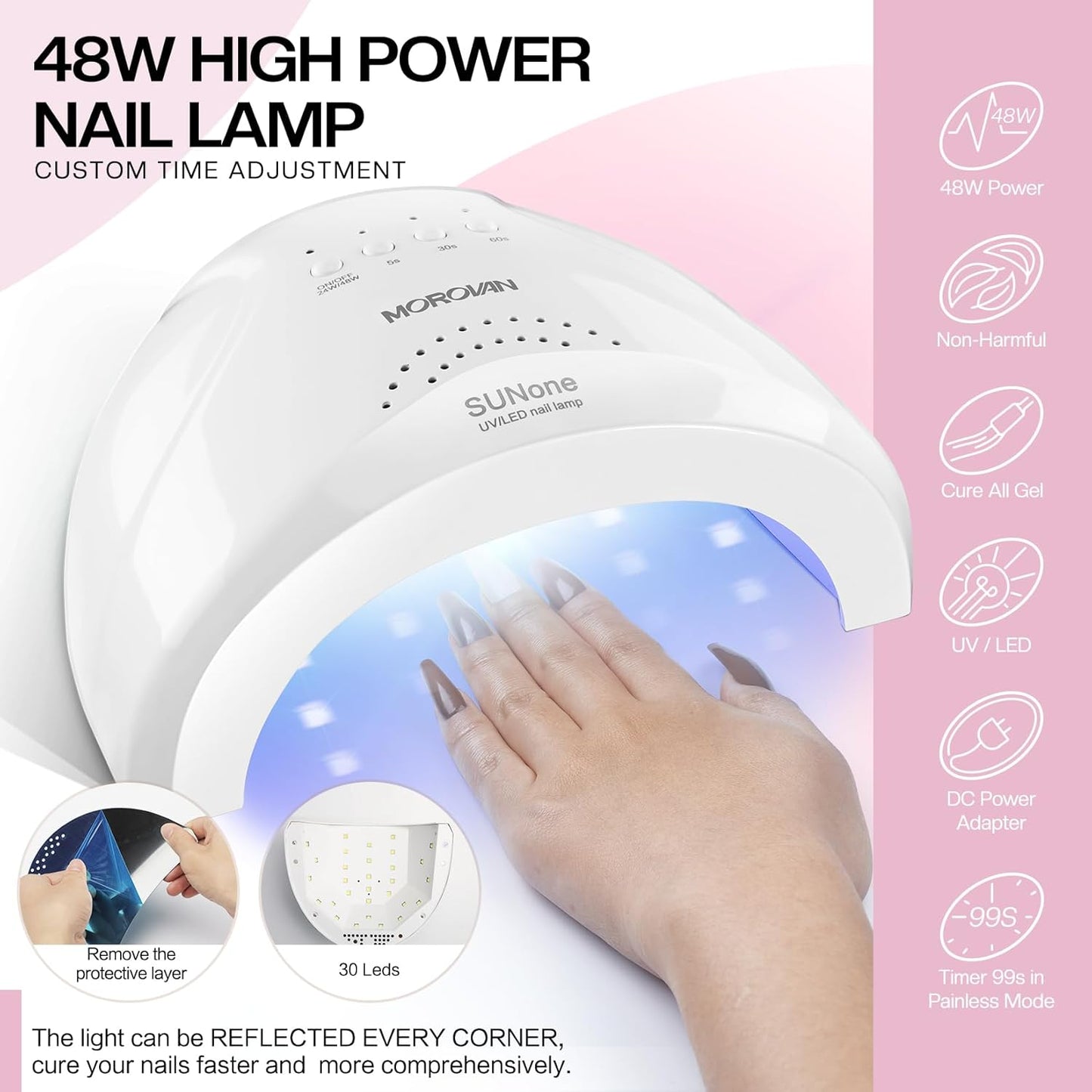 Complete Gel Nail Polish Kit with 36W UV/LED Nail Lamp – 12 Colors