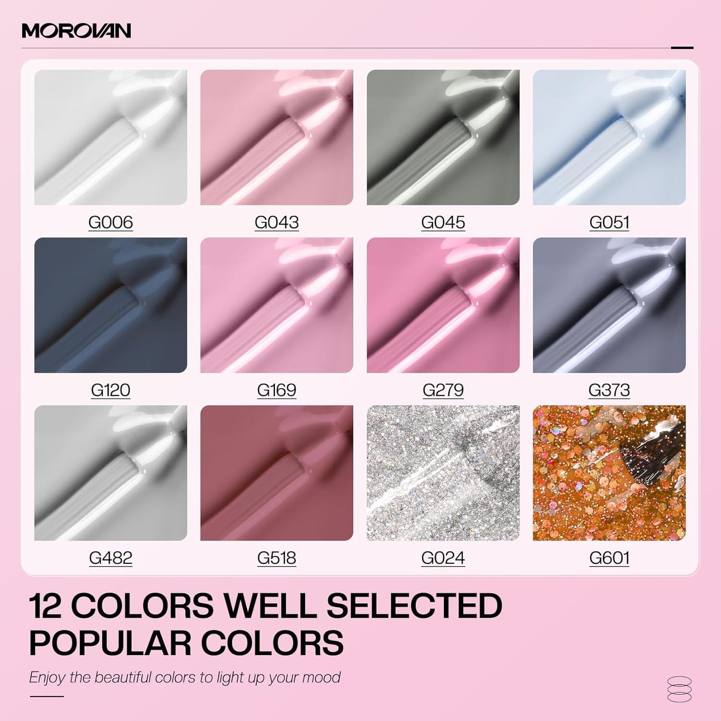 Complete Gel Nail Polish Kit with 36W UV/LED Nail Lamp – 12 Colors