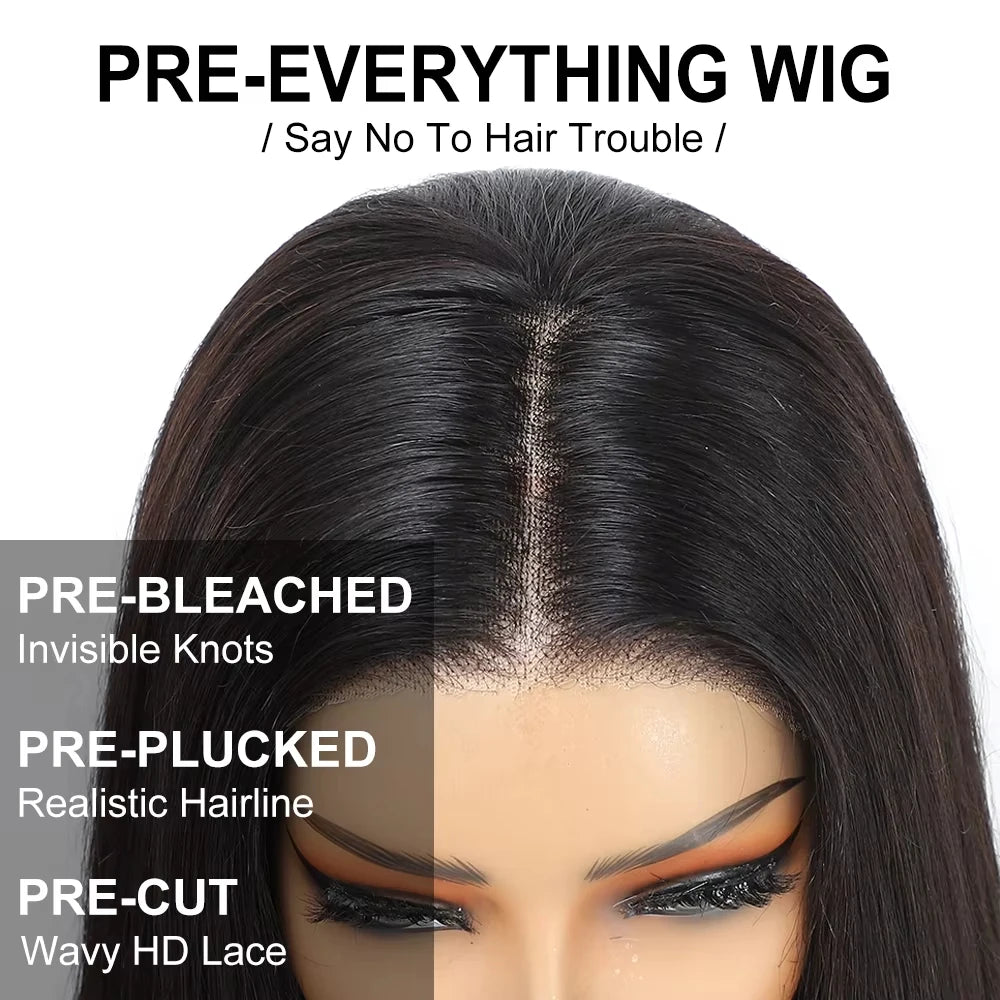 Human Hair - HD Lace Front Bob Wig | Glueless, Pre-Plucked, Straight Bob Wig