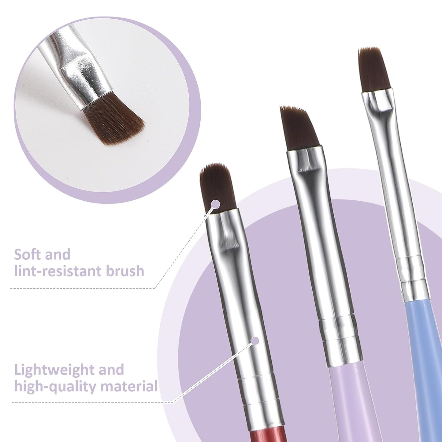 Nail Art Builder Gel Nail Kit – 6-Piece Professional Nail Art Brush Set for Salon & DIY Manicure