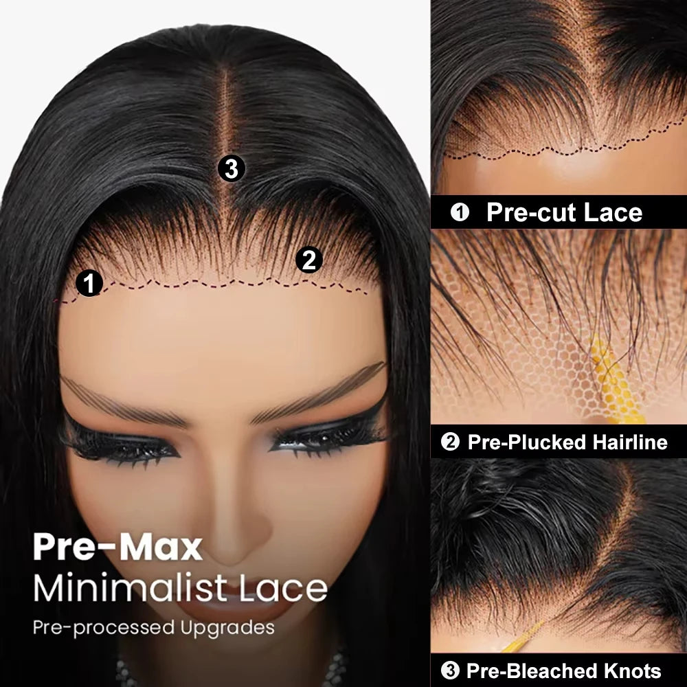 Human Hair - HD Lace Front Bob Wig | Glueless, Pre-Plucked, Straight Bob Wig