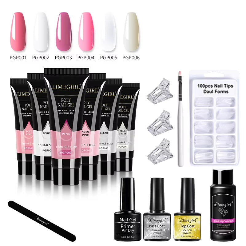 15ml Nail Extension Gel Set β Professional UV/LED Nail Builder for Long-Lasting Extensions