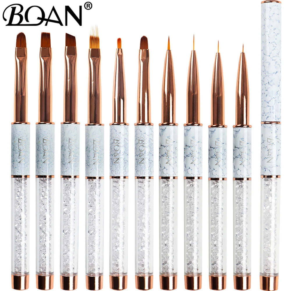 Nail Art Marbled Rose Gold Nail Brush – Professional Acrylic & UV Gel Nail Art Painting Pen