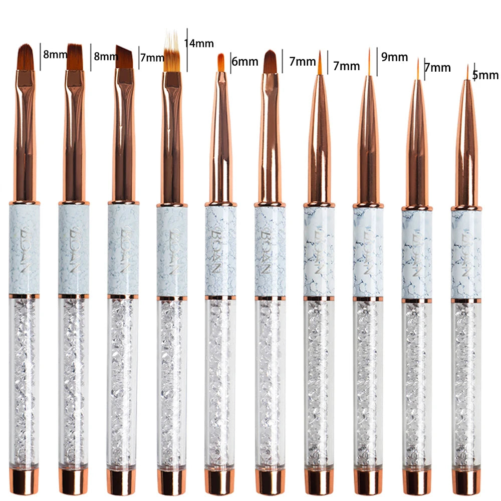 Nail Art Marbled Rose Gold Nail Brush – Professional Acrylic & UV Gel Nail Art Painting Pen