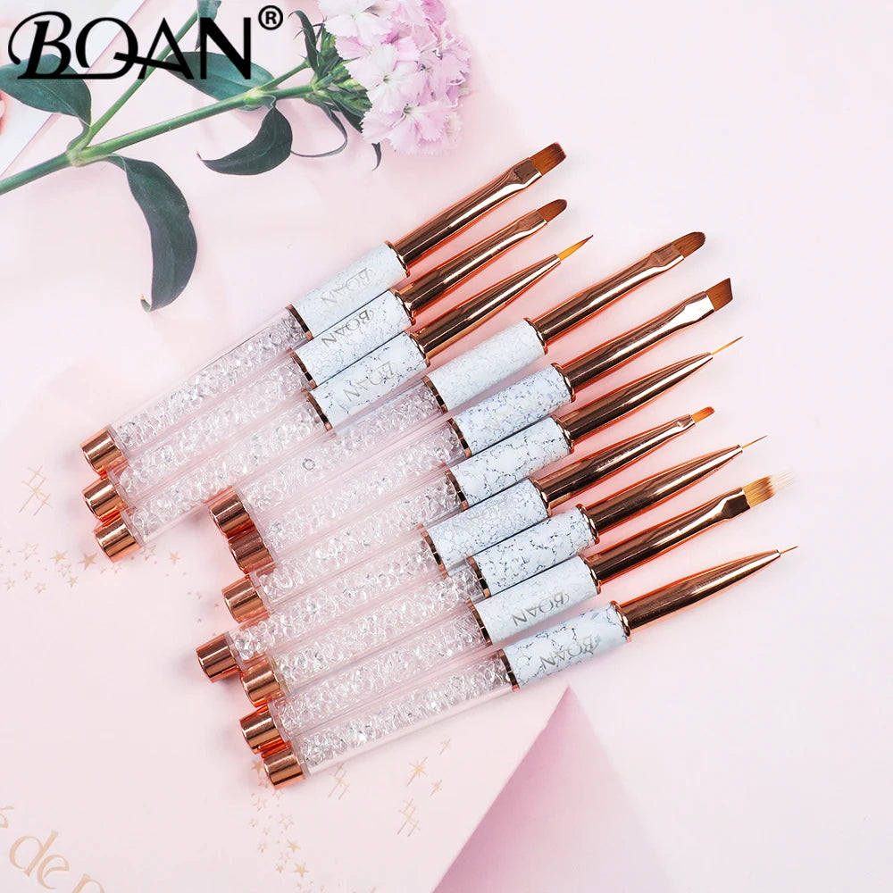 Nail Art Marbled Rose Gold Nail Brush – Professional Acrylic & UV Gel Nail Art Painting Pen