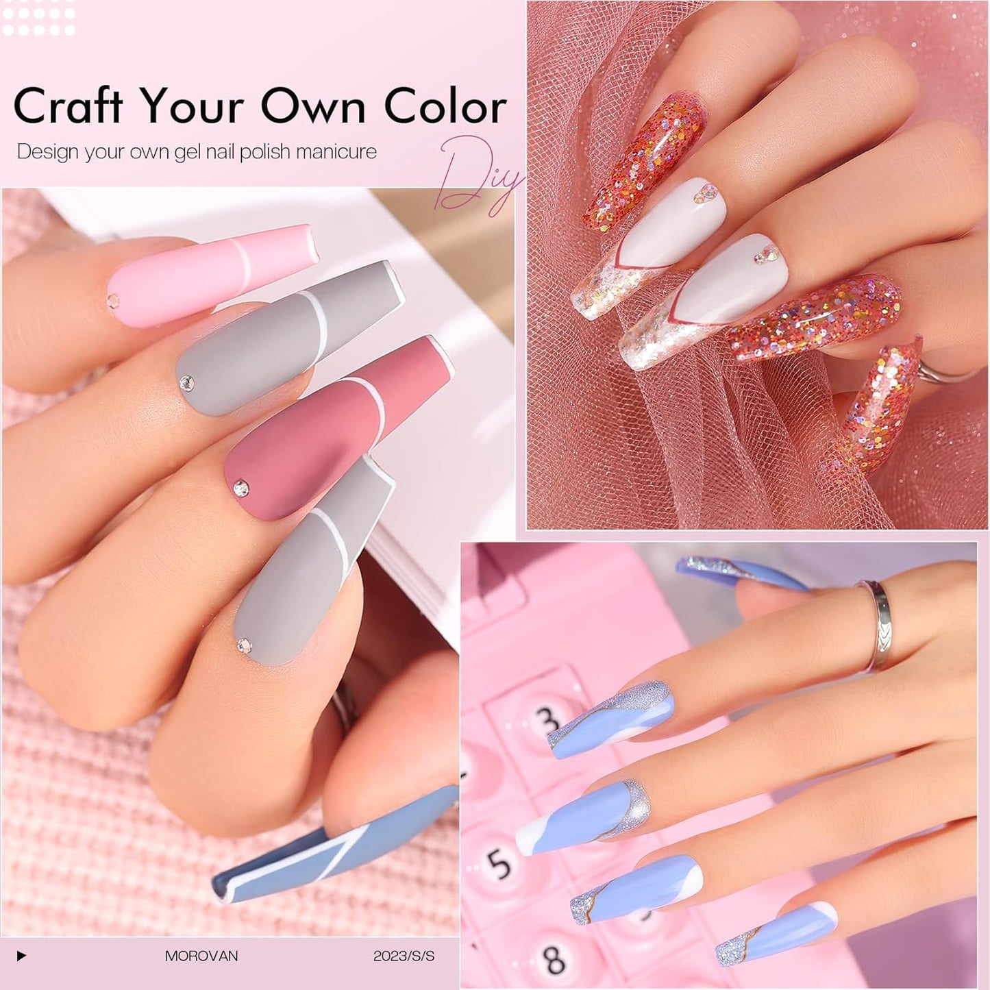 Complete Gel Nail Polish Kit with 36W UV/LED Nail Lamp – 12 Colors