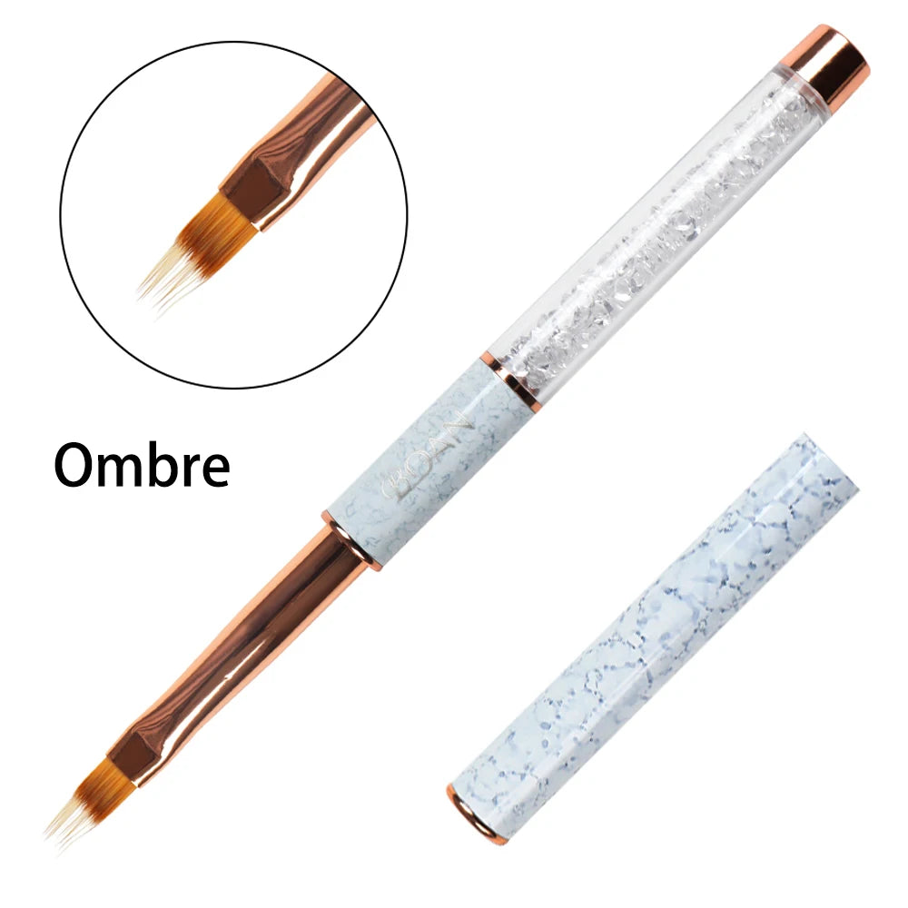 Nail Art Marbled Rose Gold Nail Brush – Professional Acrylic & UV Gel Nail Art Painting Pen