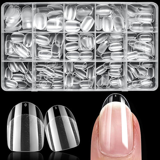 Clear Press-On Nails | Short Oval Nail Tips - 300Pcs