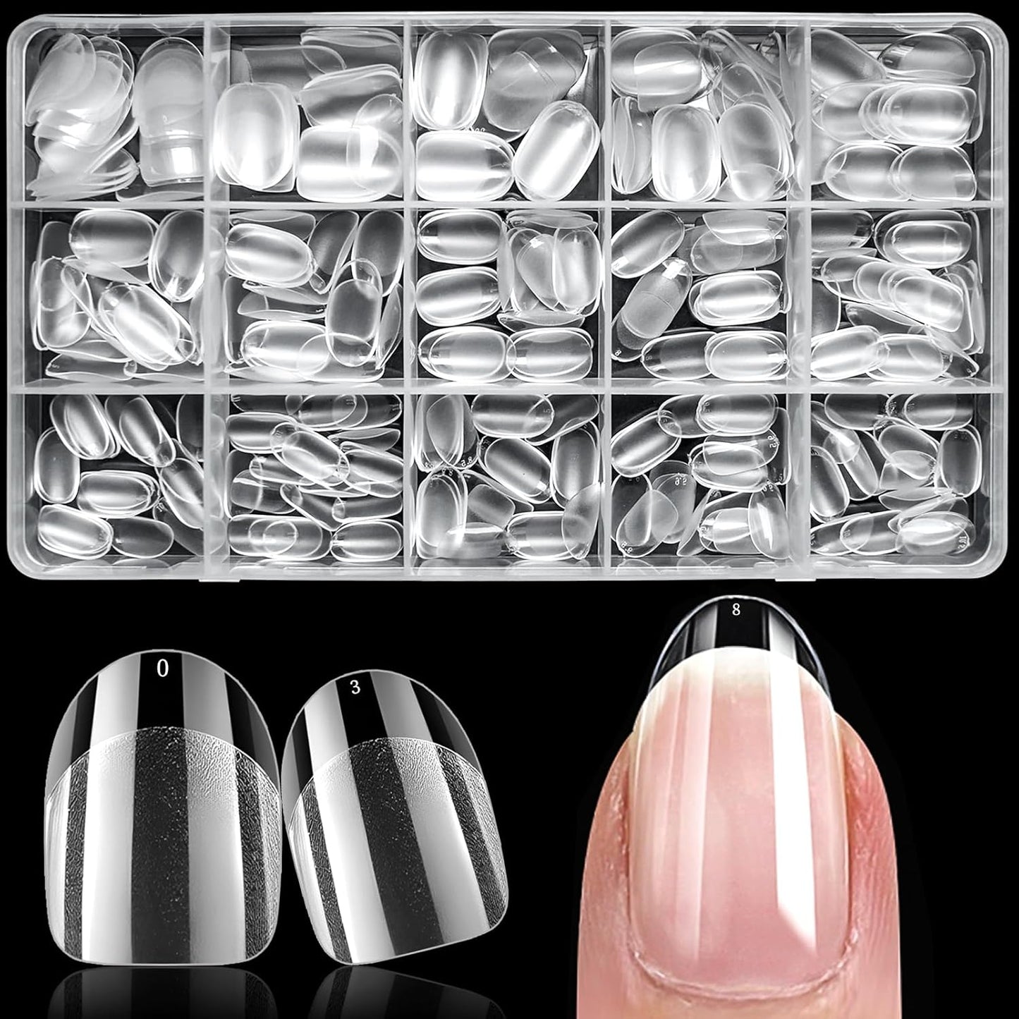 Clear Press-On Nails | Short Oval Nail Tips - 300Pcs