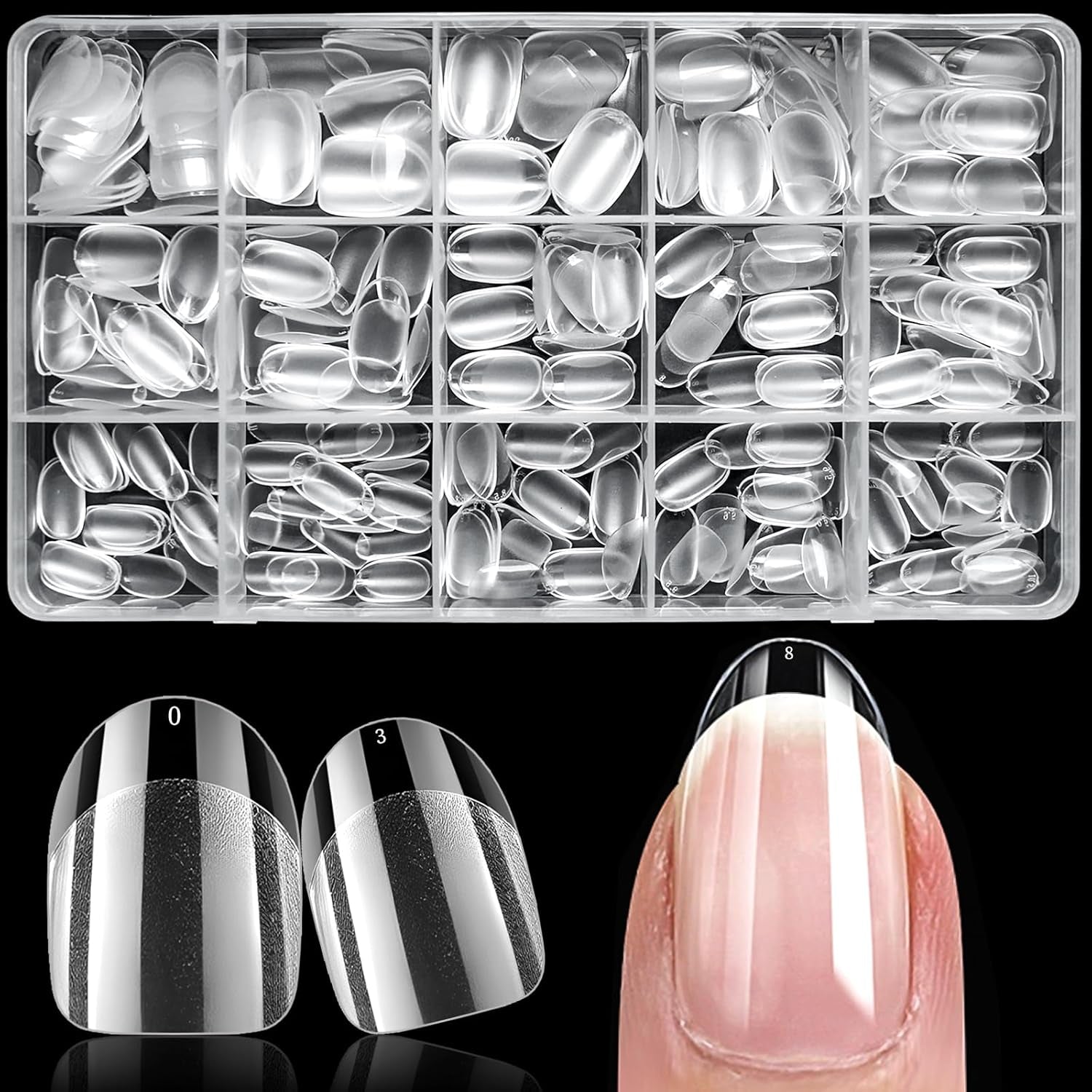 Clear Press-On Nails | Short Oval Nail Tips - 300Pcs