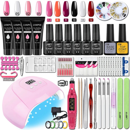 Complete Gel Nail Polish Kit with 36W UV/LED Nail Lamp 