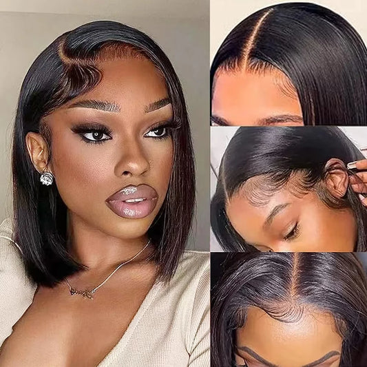Human Hair - HD Lace Front Bob Wig | Glueless, Pre-Plucked, Straight Bob Wig